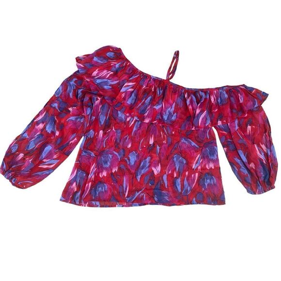 the room multicolored One Shoulder Long Sleeve Blouse SMALL - Picture 2 of 14